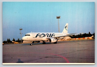 Postcard Adria Airways Airbus A320 airlines  Ljubljana Jože Pučnik base 4x6