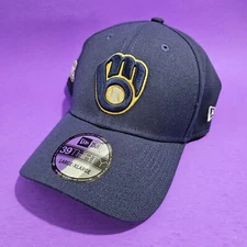 NEW Milwau Brewers New Era Hat 2024 Postseason Navy 39Thirty Stretch Fit Sz L/XL
