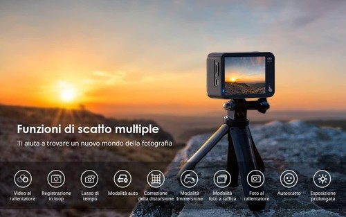 Action Cam 4K60fps 20MP Touchscreen WiFi Sport Kamaras mit EIS 40M Wasserdichtes - Bild 6 von 9