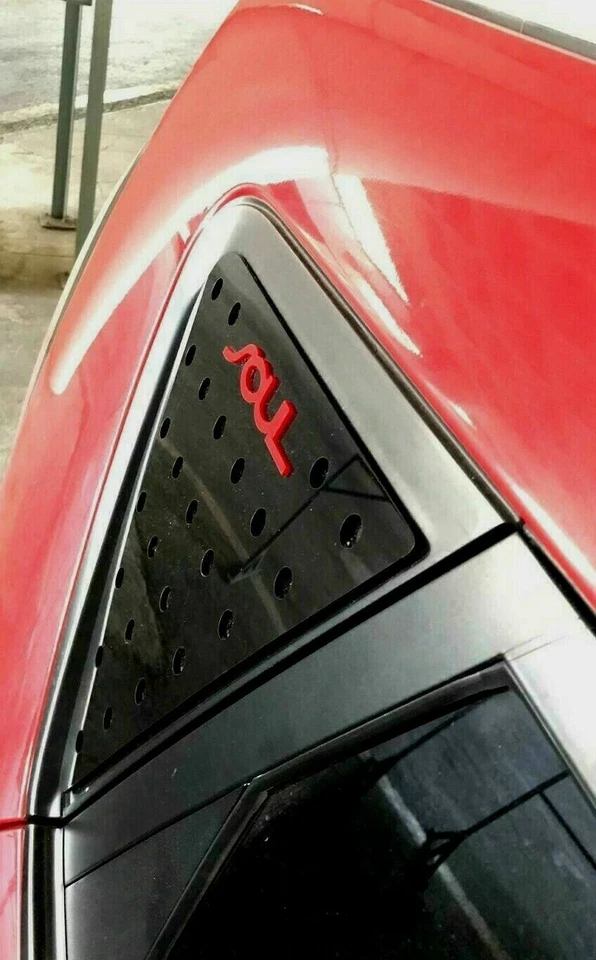 Placa cubierta de vidrio para cuarto ventana pilar C emblema rojo logotipo Kia Soul deportes 2014 Foto 3 de 4