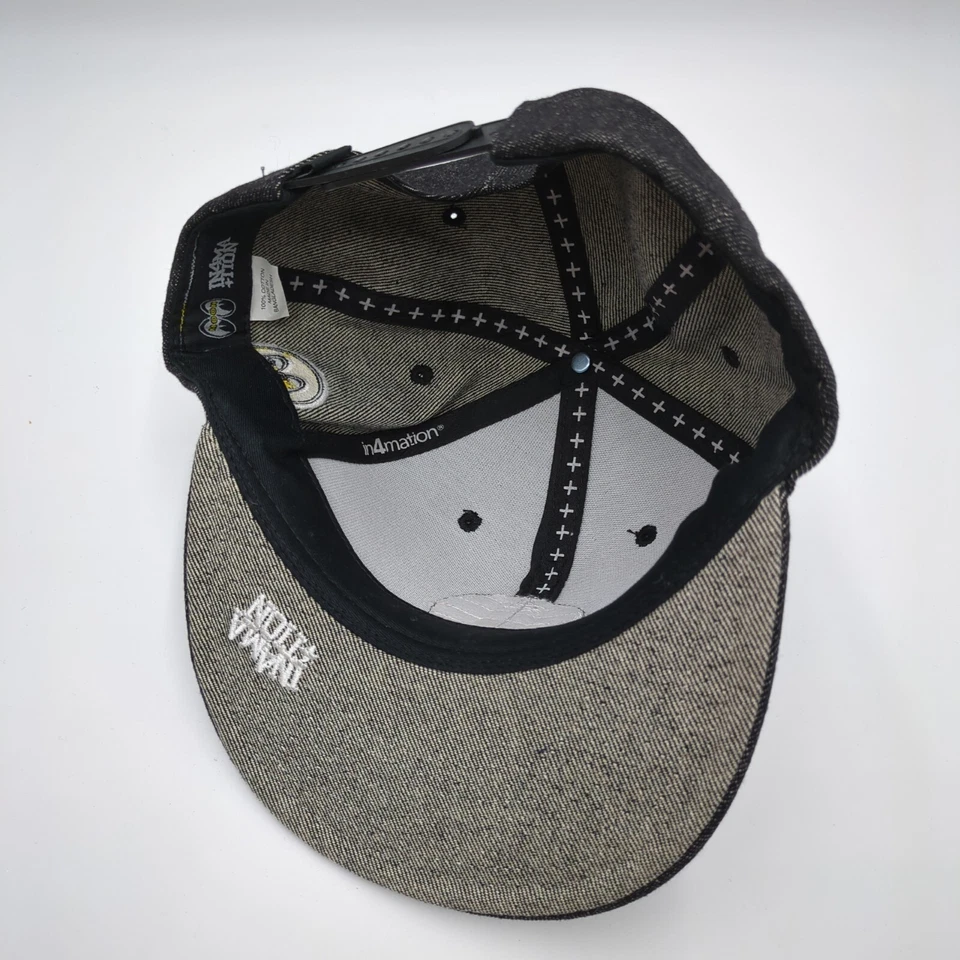 Chapéu Snapback Ajustável Mooneyes x In4mation Hi Hat Preto Denim Look RARO - Imagem 4 de 4