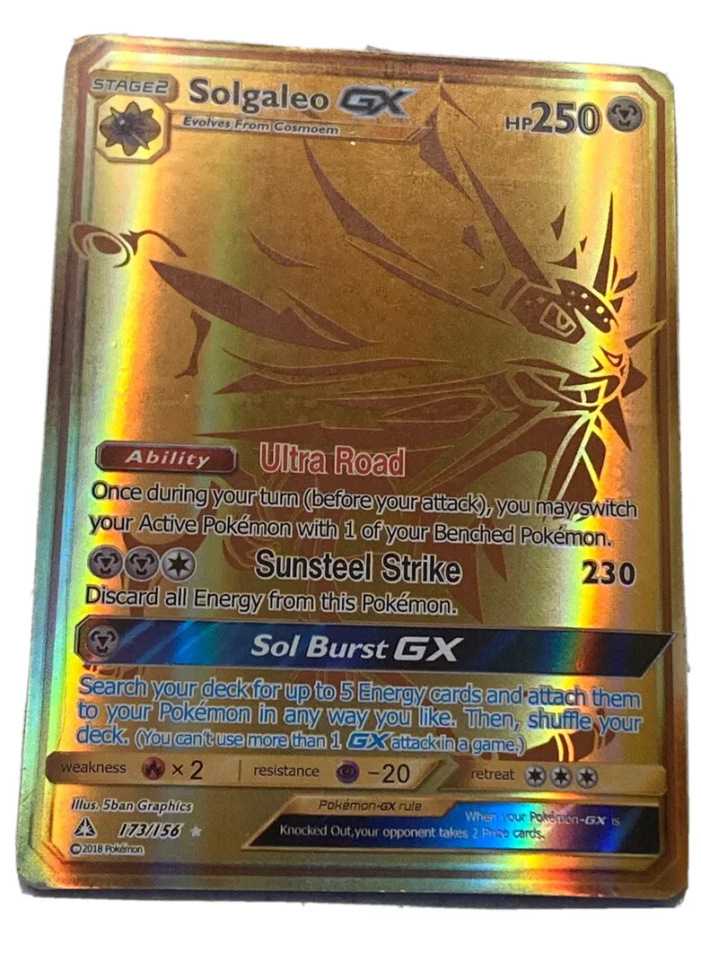 Solgaleo GX Pv 250 173/156 Ultra Rare Secrète Full Art - Soleil et