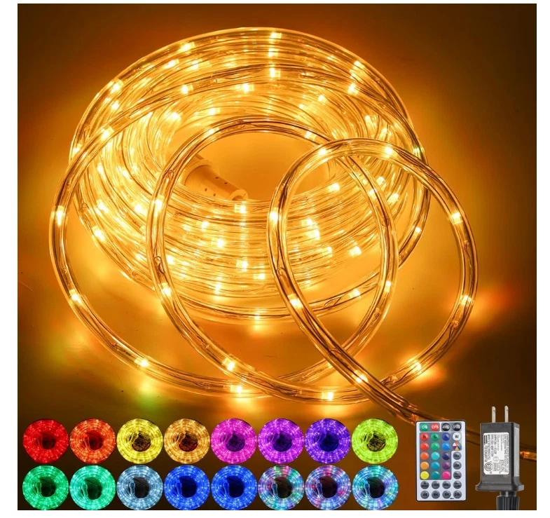 65Ft 400 LED Waterproof Color Changing Rope Lights 16 Colors - 1ph-F261
