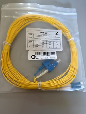 LC/UPC to SC/UPC SM Duplex Patch Cord 5m Yellow 9/125 PVC 