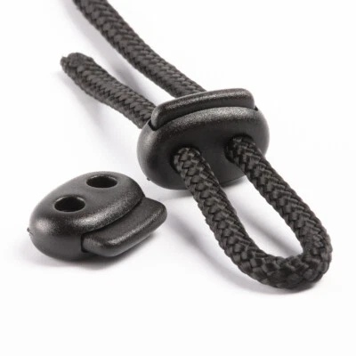 DUE EMME 2M Flacher 2-Loch Kordelstopper "DOUBLE" aus Nylon für 3-4mm Kordel