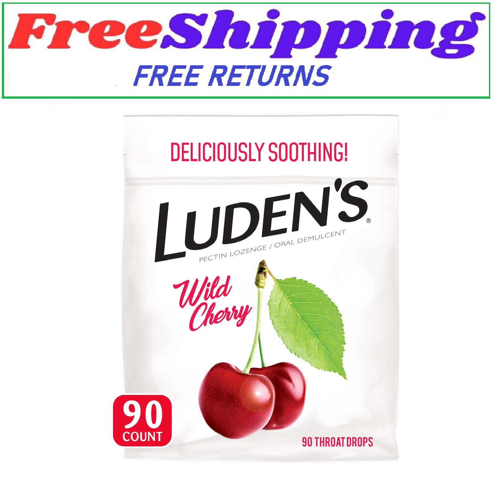 Luden's Wild Cherry Throat Drops, Sore Throat Relief, 90 Count eBay