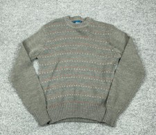 VTG 90s Gray Colorful Pattern Mohair Sweater Adult Medium Lightweight Dad Style