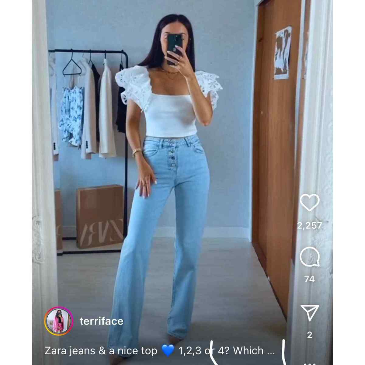 Zara high waist full length z1975 flared jeans 6147/080 | eBay Zara high waist full length z1975 flared jeans 6147/080 | eBay