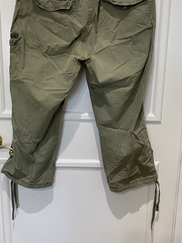DKNY Jeans Damen Petites olivgrün Tie Bottom Cargohose Wandern Größe 10P - Bild 13 von 13