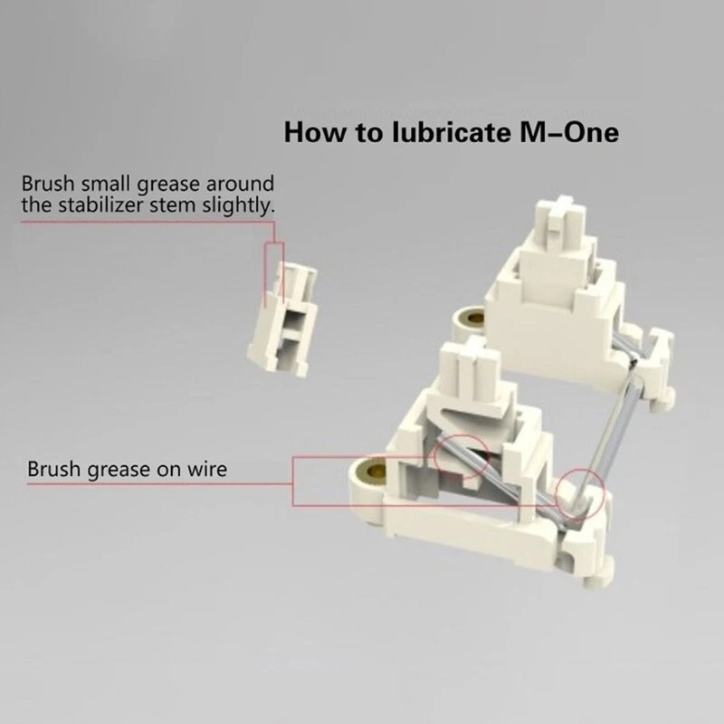 High-Quality MONE V2 POM Stabilizers for Mechanical Keyboards in 2u 6.25u 7u 2x Sizes
