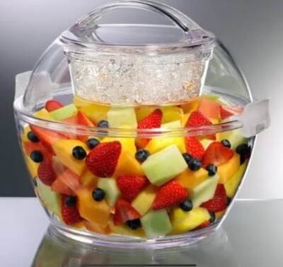Prodyne 3 Piece Acrylic Iced Up Salad To Go Server