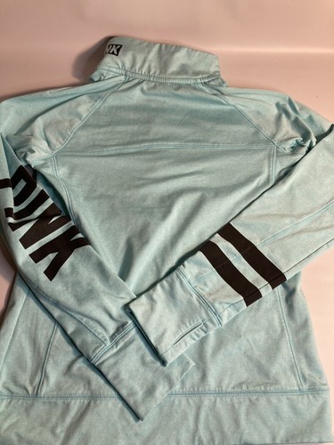 PINK Victoria secret Logo womens mint green Athletic pullover 1/4 zip medium - Picture 6 of 6