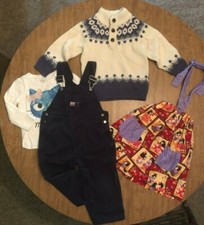 Lot of Children's Clothing Girls Overalls Sweater Apron Long Sleeve Shirt