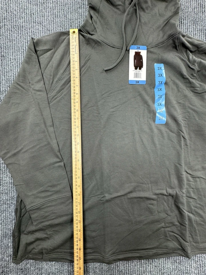 Suéter feminino 32 graus 3XL verde funil gola capuz pulôver manga longa - Imagem 2 de 4