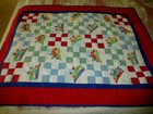 Quilt 37x49”~Baby Boy Crib Cotton Blanket Toddler Bedding Red~Cheerful Airplanes — photo 1