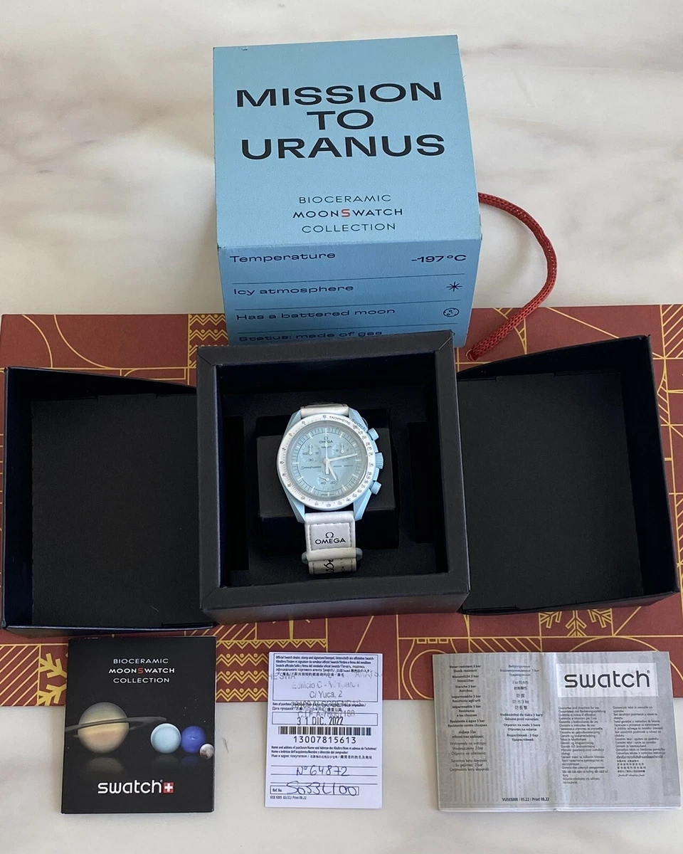 Swatch X Omega Model Moonswatch 42mm Mission To Uranus Tiffany Dial Full Set