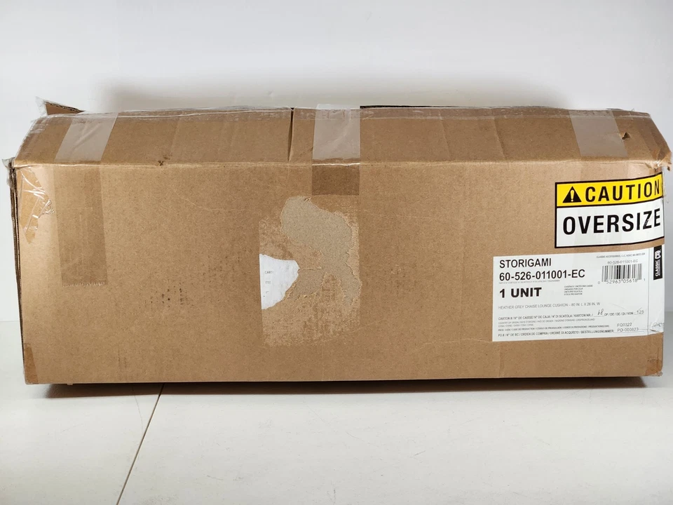 Cojín chaise salón Storigami resistente al agua 80 x 26 pulgadas gris jaspeado Foto 2 de 4