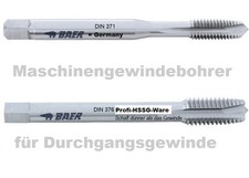 Gewindebohrer BAER Maschinengewindebohrer M2 - M20 HSS Gewindeschneider Bohrer