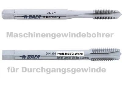 Gewindebohrer BAER Maschinengewindebohrer M2 - M20 HSS Gewindeschneider Bohrer