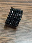 Black Men's Band Ring with Chain Design, Size 11, Metal, New — photo 3