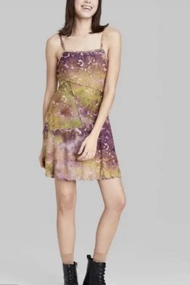 NEW Fairy Grunge Hippie 90s Boho Y2K Festival Whimsigoth Gypsy Purple Dress S