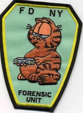 New York City  FORENSIC UNIT  "Garfield" (3.5" x 4.5" size) fire patch