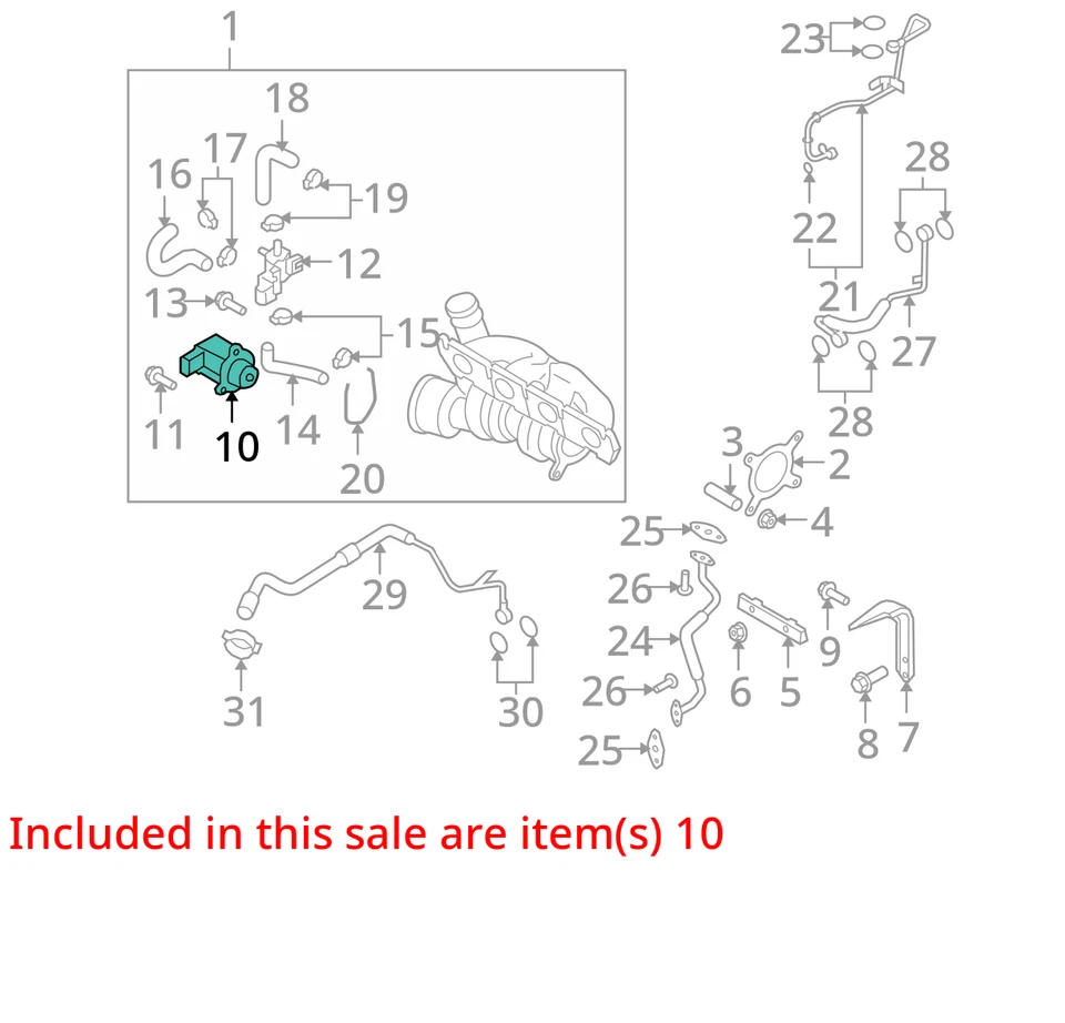 Válvula desviadora turbocompresor Volkswagen Golf R 2009-2014 06H145710D Foto 3 de 4