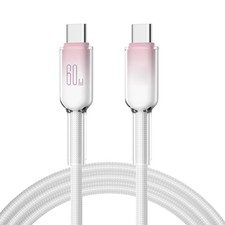 60W Ice Crystal Fast Charging Cord Double End Type C Data Cable Power Supply 1M