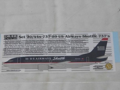 1/144 Draw Decal 2044 Boeing 737-89 US Airways Shuttle NEW
