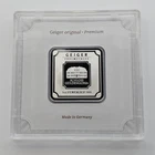 (Random Serial) Geiger Edelmetalle 1oz .999 Pure Silver Square Bar in OGP Assay
