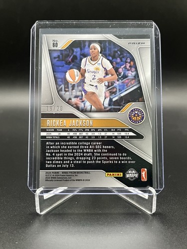 2024 Panini Prizm WNBA Rickea Jackson Cherry Blossom Rookie RC #19/20 Sparks - Picture 2 of 2