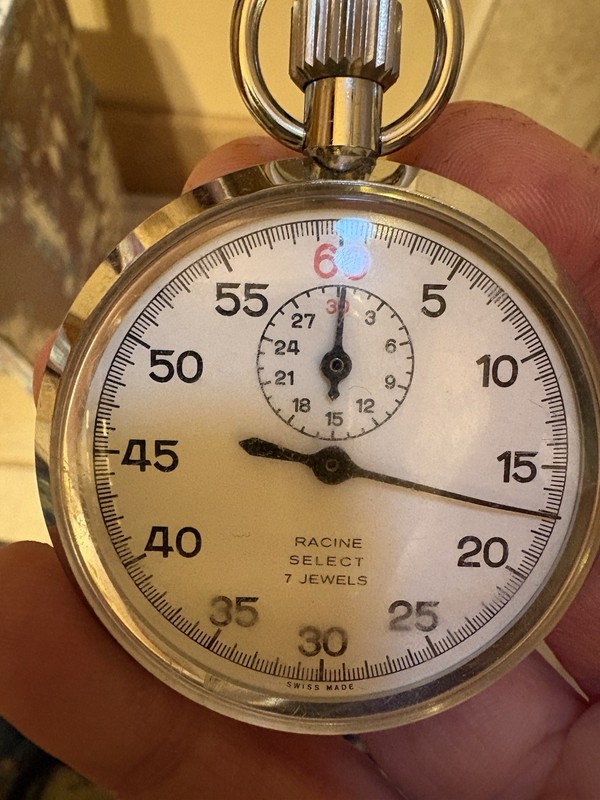 Racine Select 7 Jewels Swiss Made Stopwatch Vintage