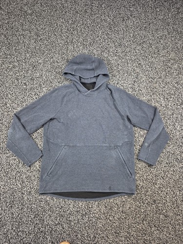 Lululemon At Ease strukturierter Doppelstrick-Hoodie meliert dunkelgrau Herren Large
