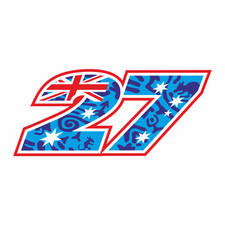 SW A Gloss Laminate sticker of the number 27 for rider Casey Stoner X-Large 