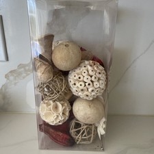 Decorative Filler For Bowls, Vases, White And Red