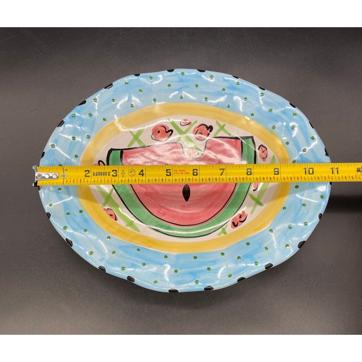 Art Studio Pottery Signed Ruffled Edge Oval Redware Set of 2 Plates 11" x 8.75"