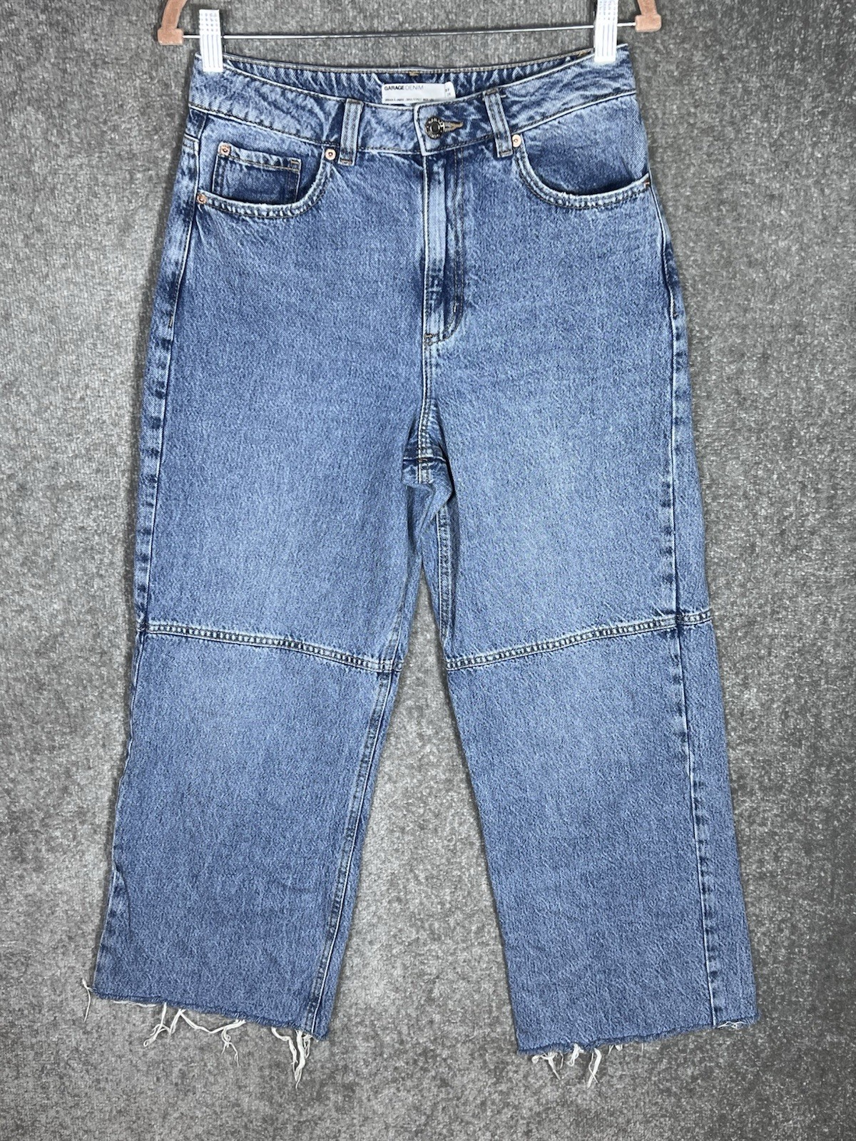 Garage Denim Street Wide Leg Jeans Womens Juniors Size Blue Raw