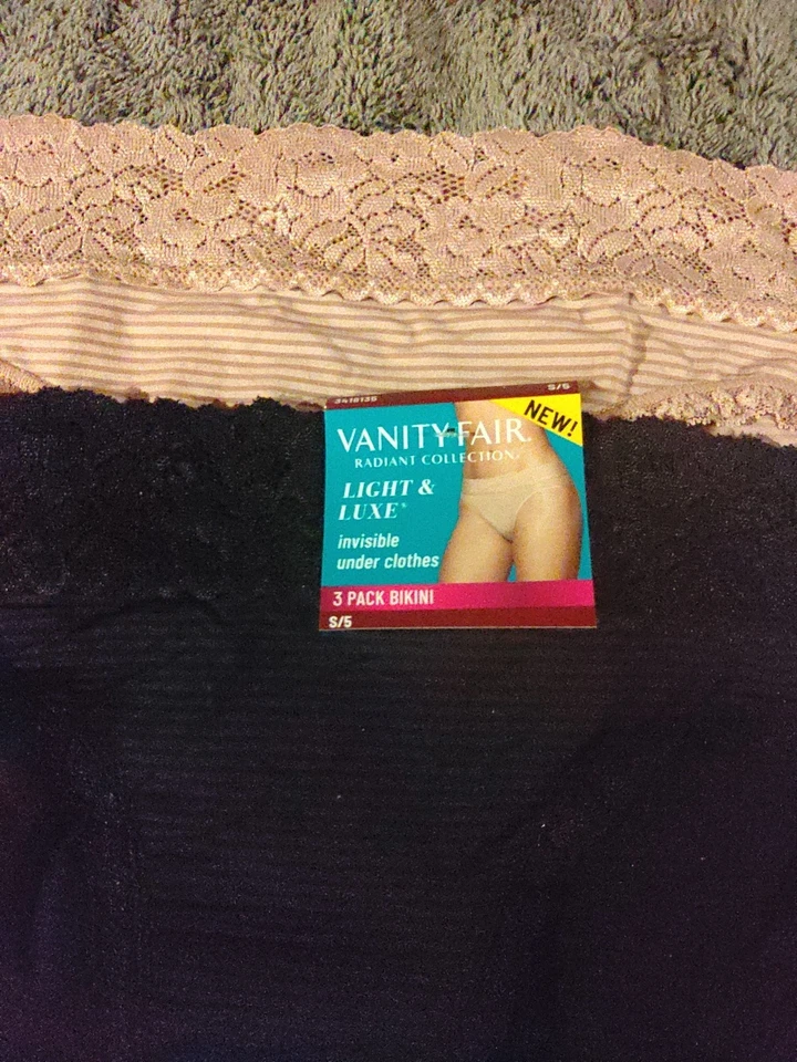 Lote de 3 bragas de bikini de encaje favorecedoras de nailon Vanity Fair para mujer - talla 5 Foto 3 de 4