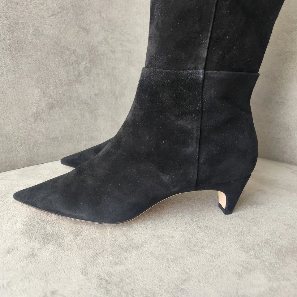 Antonio Melani knee high boots 9.5 black suede kitten heels pointed toe new $180 - Image 4 of 4