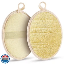 Xeiophoy 2PCS Premium Natural Loofah Sponge Exfoliating Body Scrubber, Shower