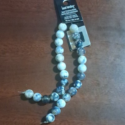 Bead Landing Black Dyed Fire Agate Round Bead Stone