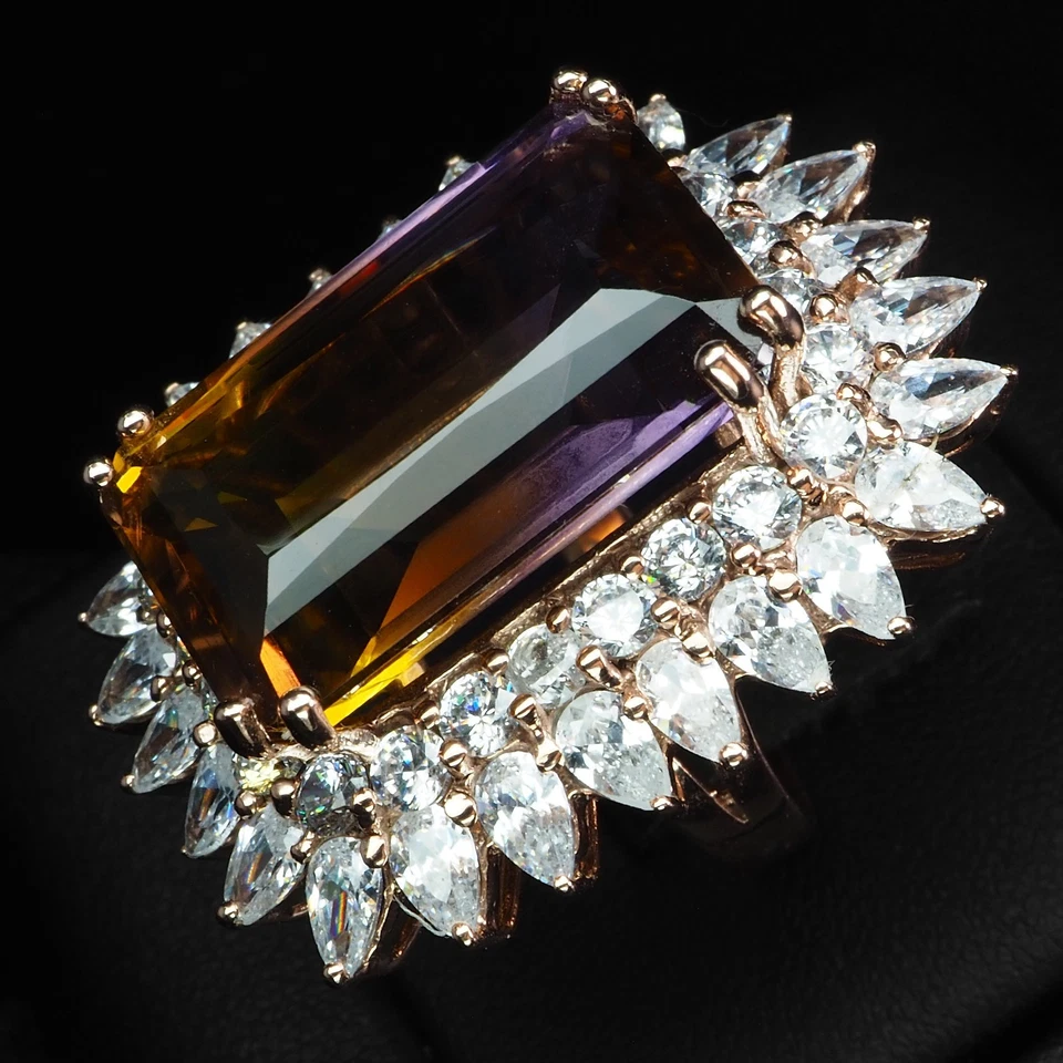 Anello Estate Multicolore Tormalina Baguette 24,75 ct Argento Sterling 925... - Immagine 4 di 4