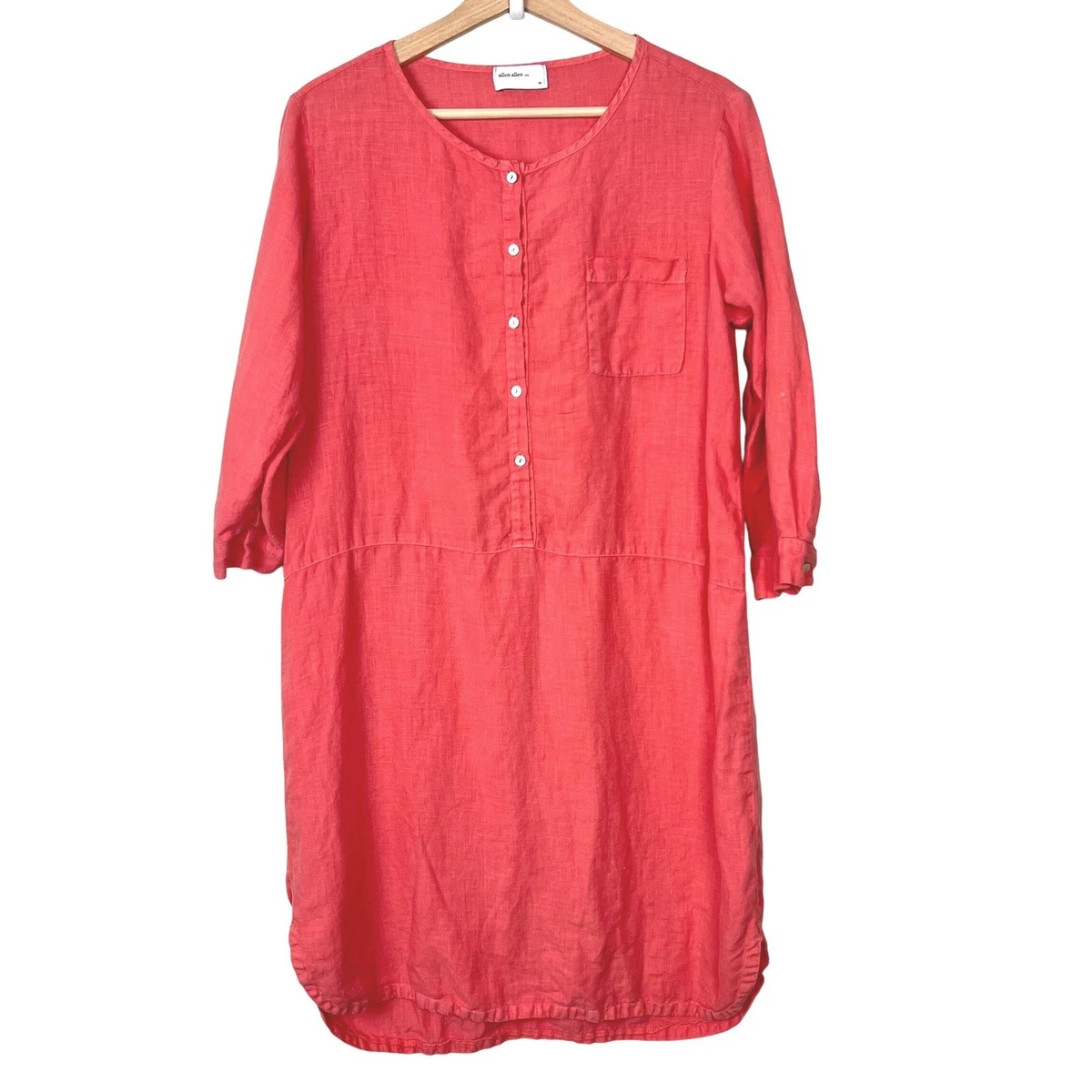 allen allen linen dress EILEEN FISHER Organic-Linen Dlav Lantern Dress