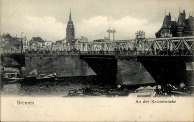 Postcard Hanseatic city of Bremen, at the Kaiserbrücke - 5045841