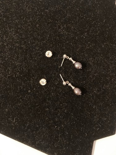 Honora Freshwater Collection SS Black Pearl Dangle Earrings - Picture 5 of 7