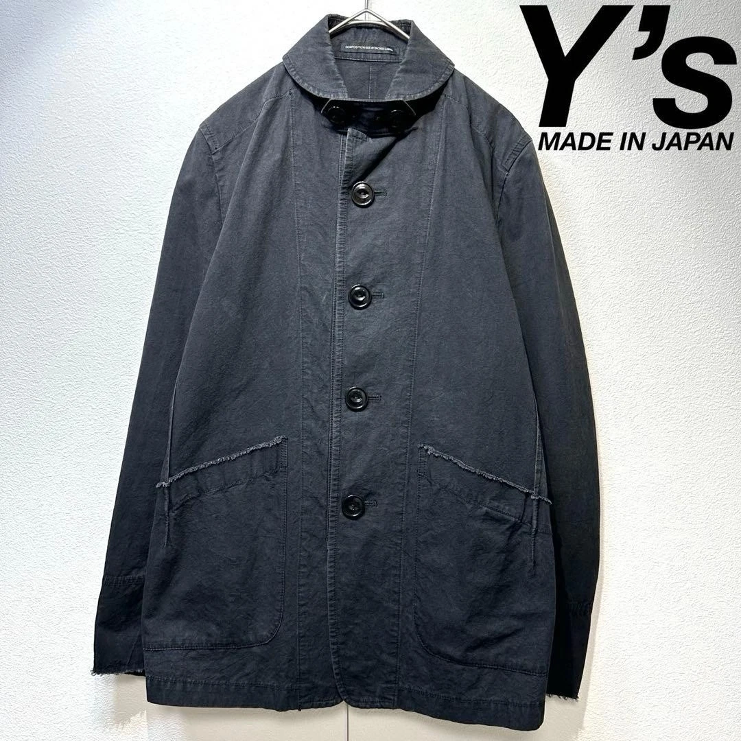 Yohji Yamamoto Black Coats, Jackets & Vests Linen Outer Shell for