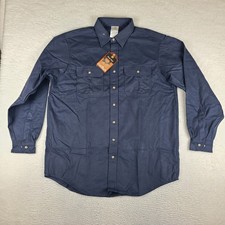 Carhartt Shirt Mens XLT XL Tall S06 Navy Flannel Work Shirt Button Up USA MADE