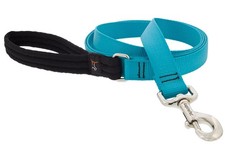 Lupine Padded Handle Dog Leash 1" Wide Aqua 4-Foot Long