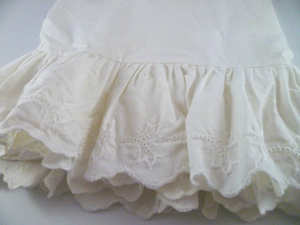 2 Pcs Ralph Lauren Pillow Cases White Eyelet Ruffle Standard Cotton - Image 4 of 4