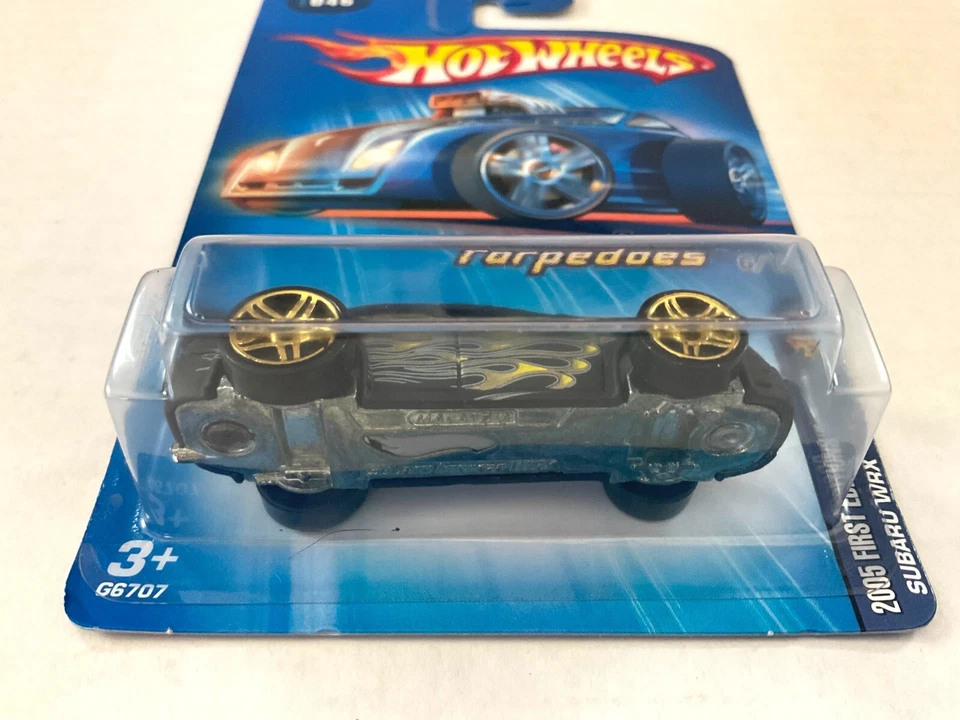 Hot Wheels SUBARU WRX - 2005 primeras ediciones #046 - negro mate, dorado ruedas PR5 Foto 3 de 4